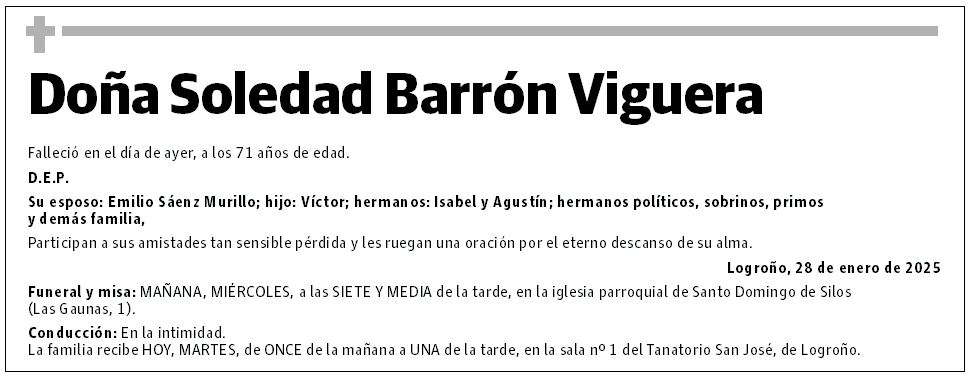 Doña Soledad Barrón Viguera