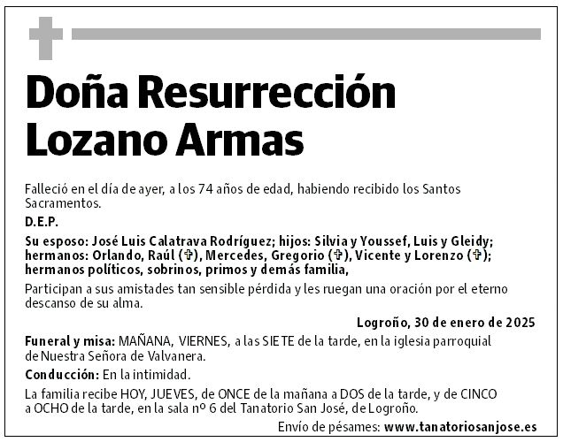 Doña Resurrección  Lozano Armas