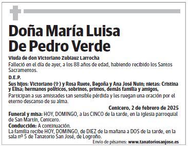 Doña María Luisa De Pedro Verde