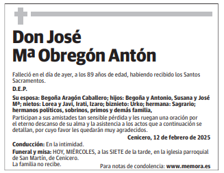 Don José Mª Obregón Antón