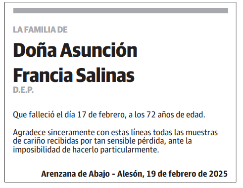 Doña Asunción Francia Salinas