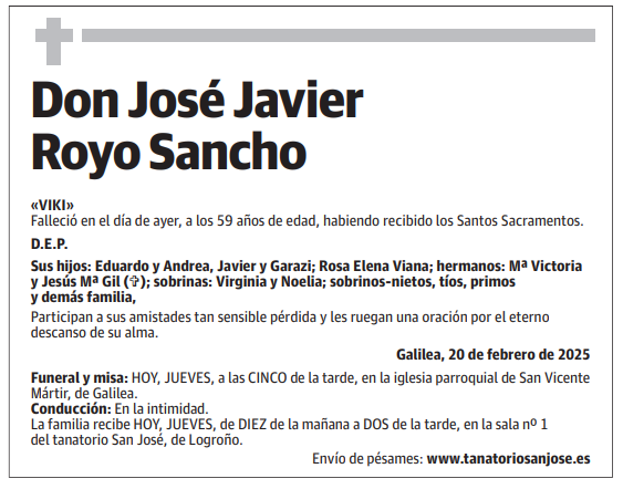 Don José Javier Royo Sancho