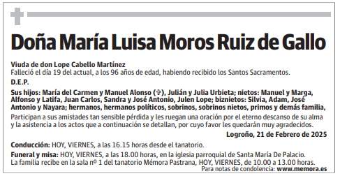 Doña María Luisa Moros Ruiz de Gallo