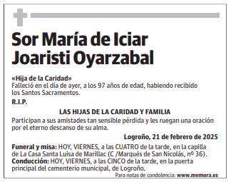 Sor María de Iciar Joaristi Oyarzabal