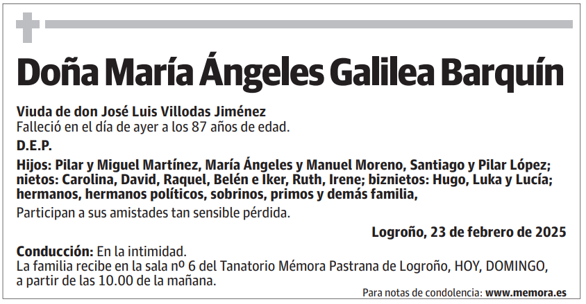 Doña María Ángeles Galilea Barquín