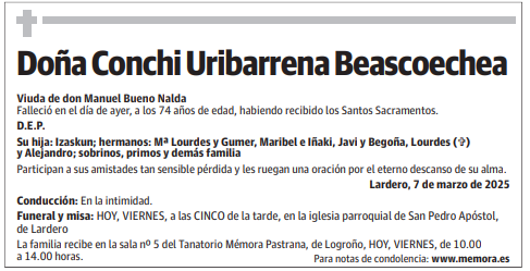 Doña Conchi Uribarrena Beascoechea