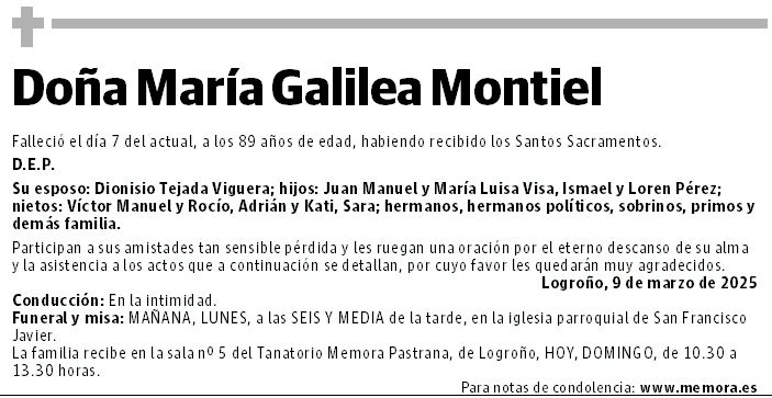 Doña María Galilea Montiel