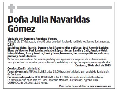 Doña Julia Navaridas Gómez
