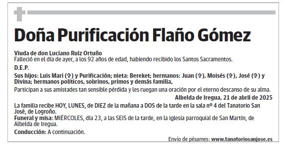 Doña Purificación Flaño Gómez