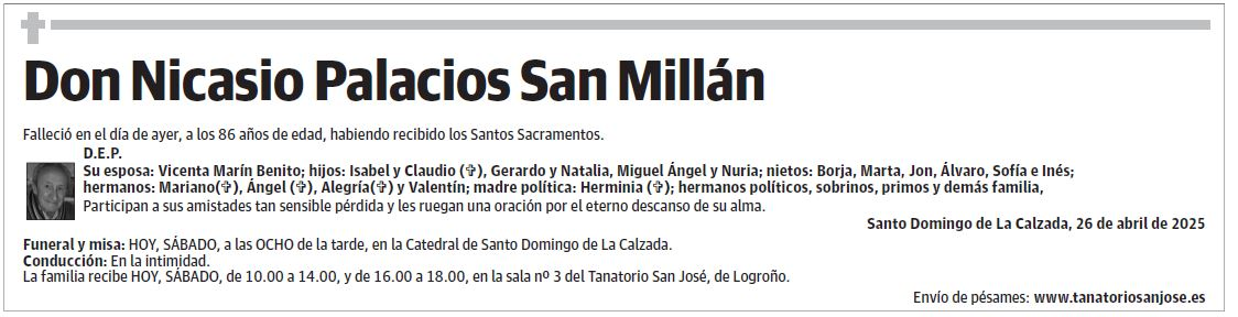 Don Nicasio Palacios San Millán