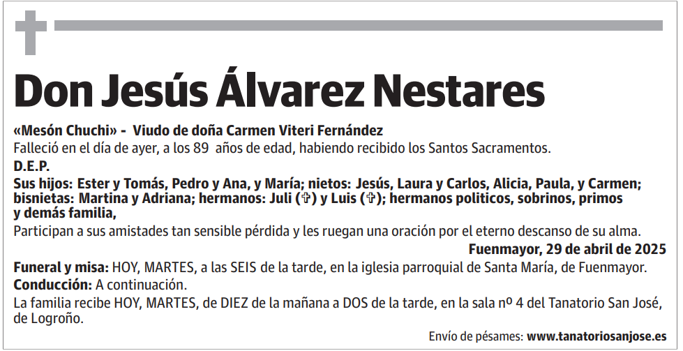 Don Jesús Álvarez Nestares