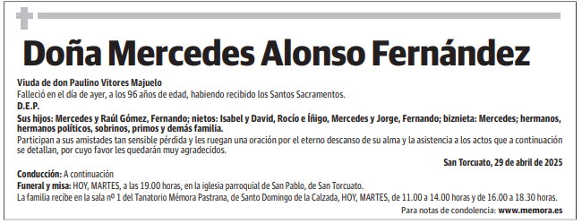 Doña Mercedes Alonso Fernández