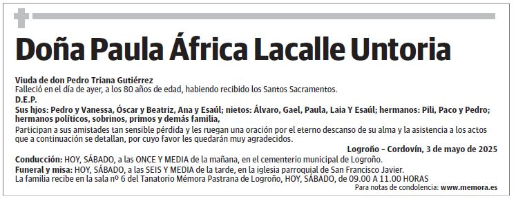 Doña Paula África Lacalle Untoria