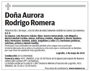 Doña Aurora Rodrigo Romera