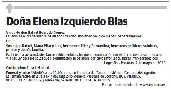 Doña Elena Izquierdo Blas