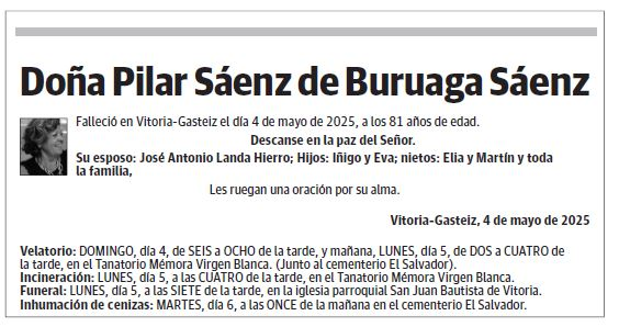 Doña Pilar Sáenz de Buruaga Sáenz