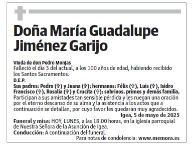 Doña María Guadalupe Jiménez Garijo