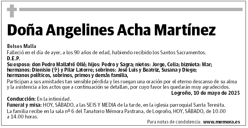 Doña Angelines Acha Martínez