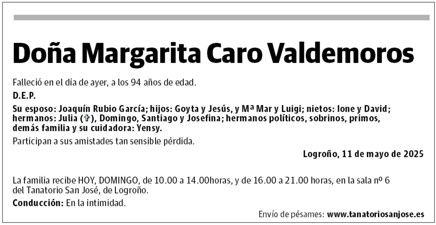 Doña Margarita Caro Valdemoros