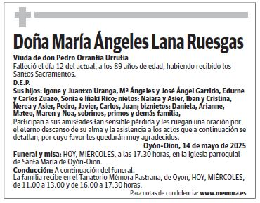 Doña María Ángeles Lana Ruesgas