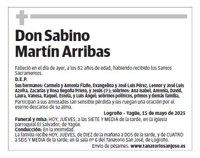 Don Sabino Martín Arribas