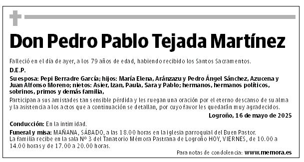 Don Pedro Pablo Tejada Martínez