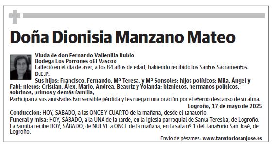 Doña Dionisia Manzano Mateo