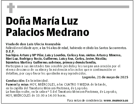Doña María Luz Palacios Medrano
