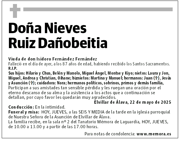 Doña Nieves Ruiz Dañobeitia