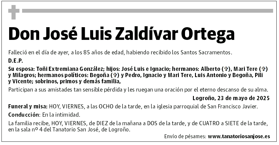 Don José Luis Zaldívar Ortega