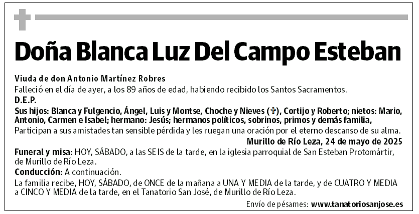 Doña Blanca Luz Del Campo Esteban