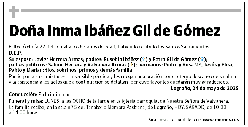 Doña Inma Ibáñez Gil de Gómez