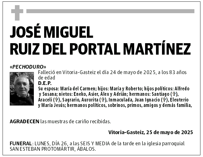 JOSÉ MIGUEL RUIZ DEL PORTAL MARTÍNEZ