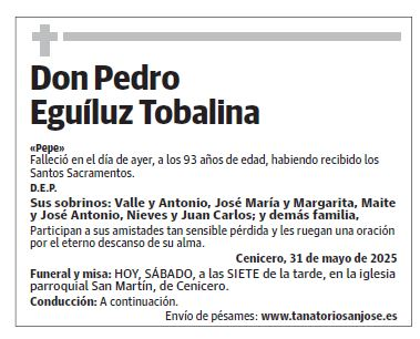 Don Pedro Eguíluz Tobalina