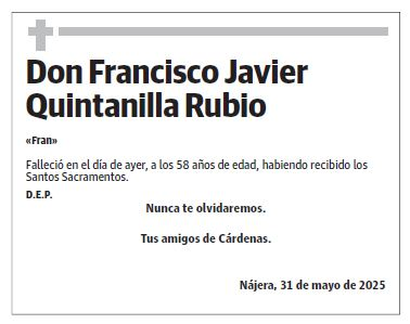 Don Francisco Javier Quintanilla Rubio