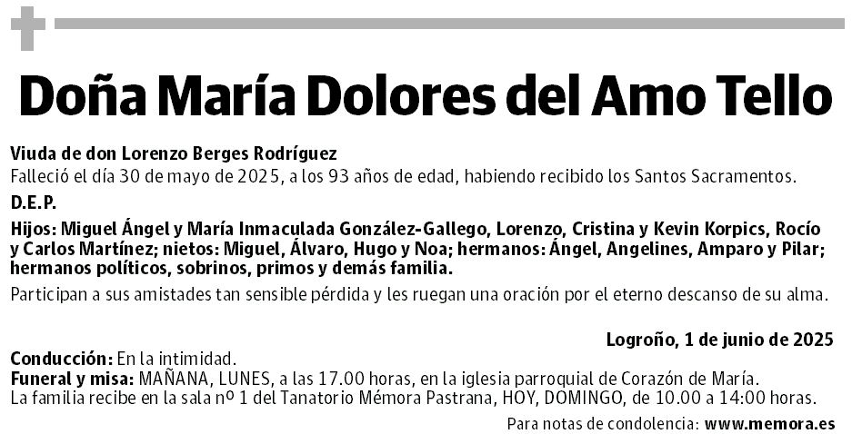 Doña María Dolores del Amo Tello