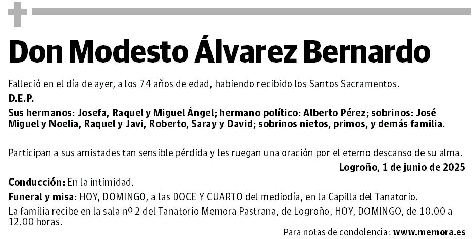 Don Modesto Álvarez Bernardo