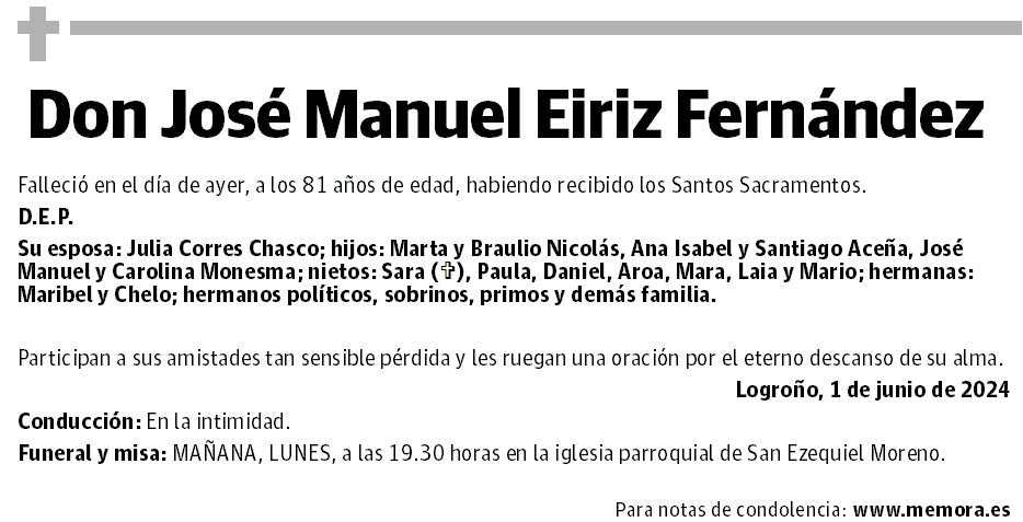 Don José Manuel Eiriz Fernández