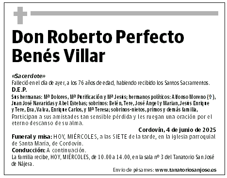 Don Roberto Perfecto Benés Villar