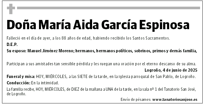 Doña María Aida García Espinosa