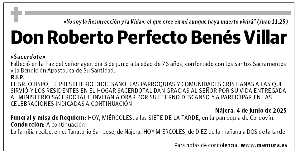 Don Roberto Perfecto Benés Villar