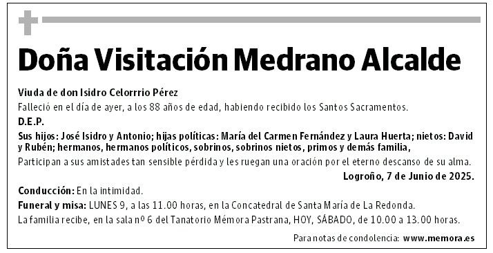 Doña Visitación Medrano Alcalde