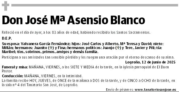 Don José Mª Asensio Blanco