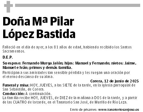 Doña Mª Pilar López Bastida