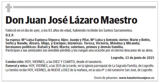 Don Juan José Lázaro Maestro
