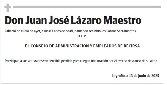 Don Juan José Lázaro Maestro