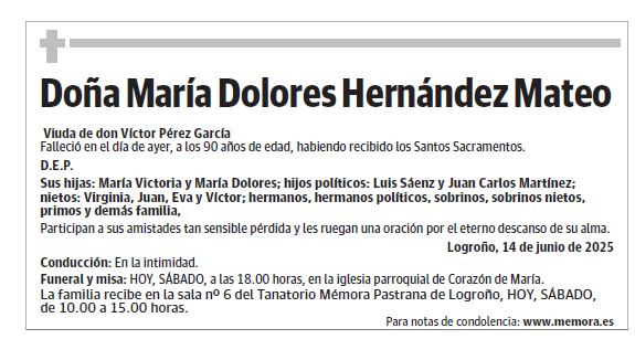 Doña María Dolores Hernández Mateo