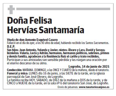 Doña Felisa Hervías Santamaría