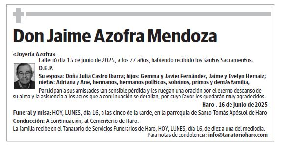 Don Jaime Azofra Mendoza