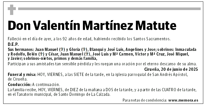 Don Valentín Martínez Matute